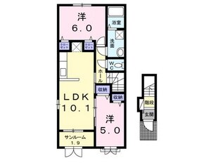 佐々木駅 バス30分  亀塚西下車：停歩5分 2階の物件間取画像